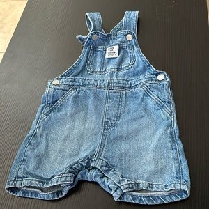 Denim overall shorts